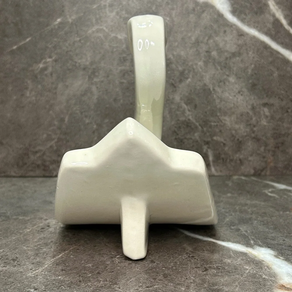 Vintage Ceramic Swan hand towel holder White Blue Hand Painted Pottery